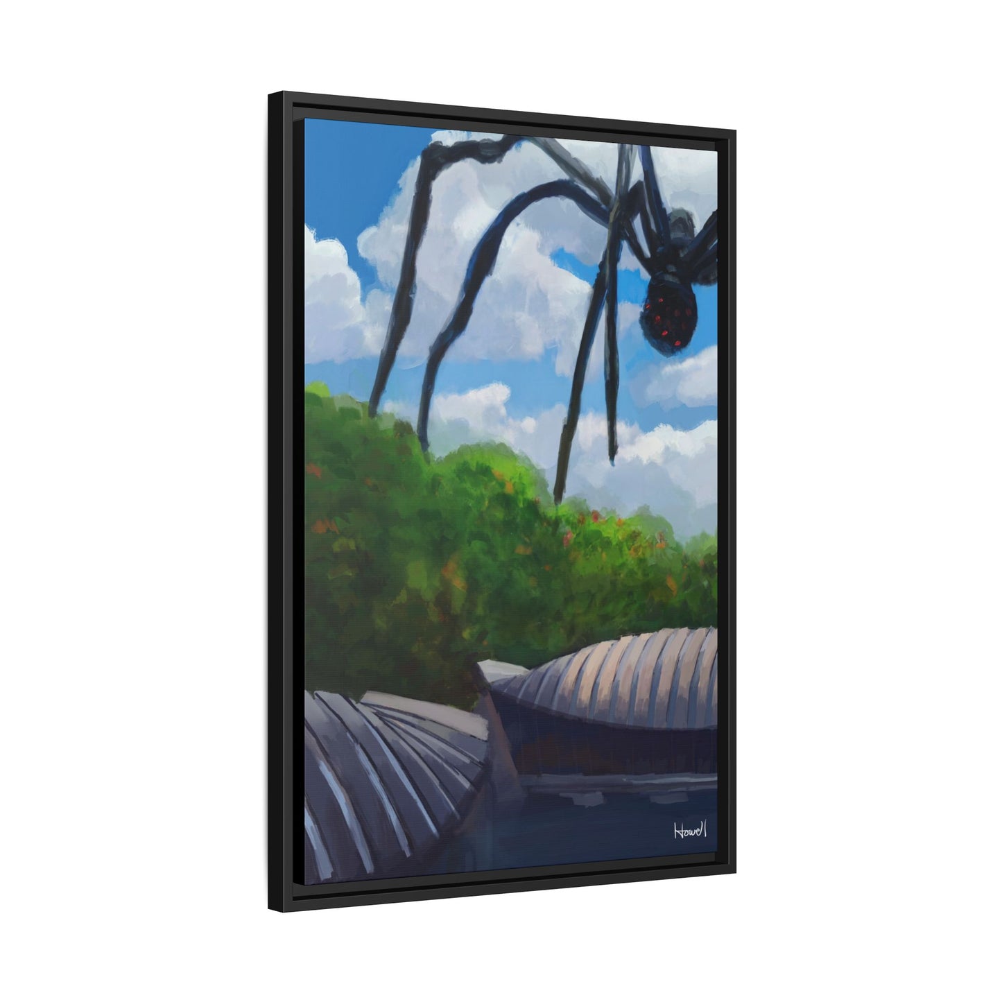 Crystal Bridges Visitor - Framed Giclée Canvas Print