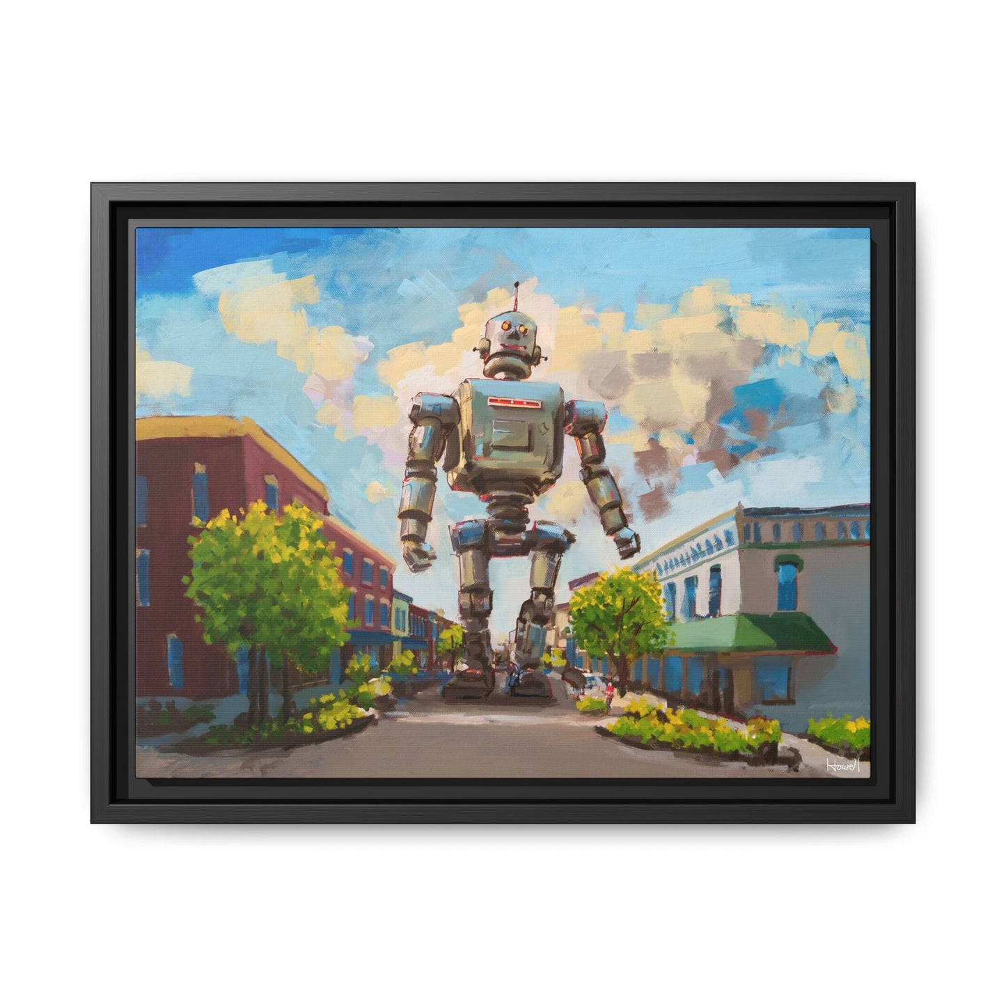 Rogers Robot - Framed Giclée Canvas Print