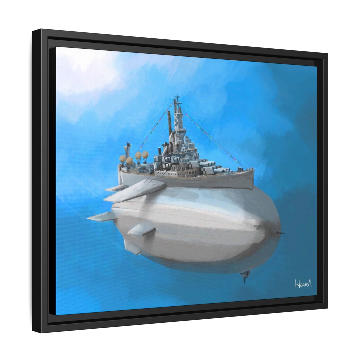 Battle Blimp - Framed Giclée Canvas Print