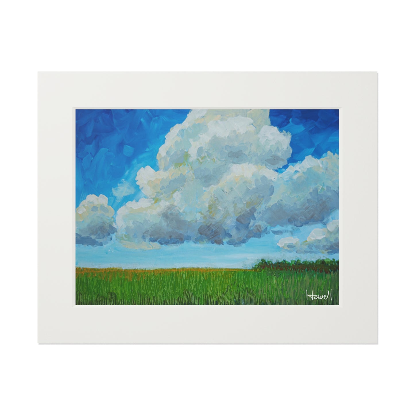 Clouds Over Fields - Matted Fine Art Print