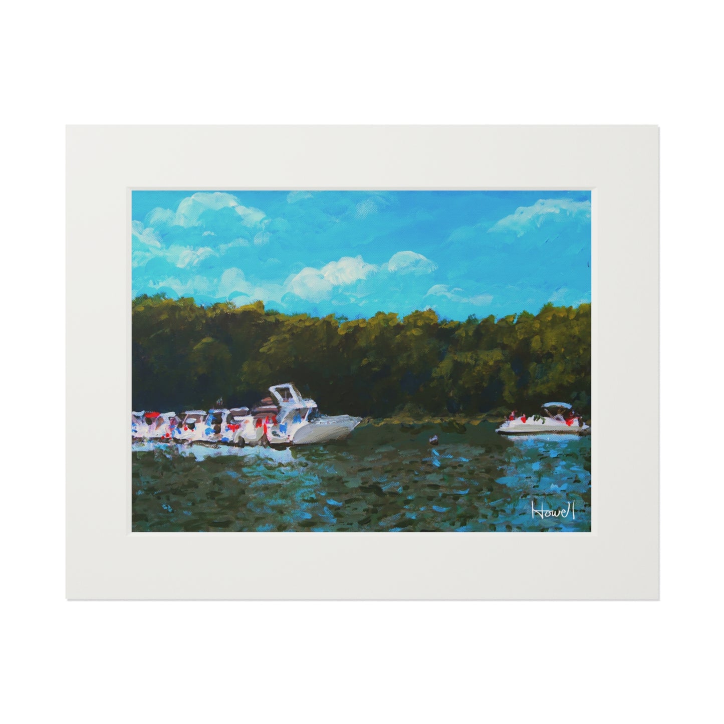 Beaver Lake Boats - Matted Fine Art Print
