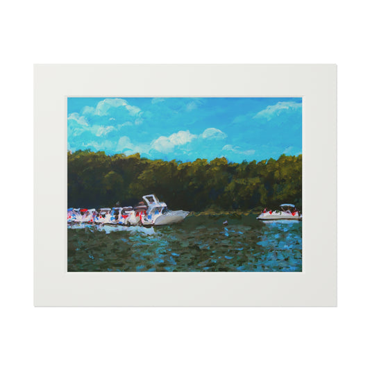 Beaver Lake Boats - Matted Fine Art Print