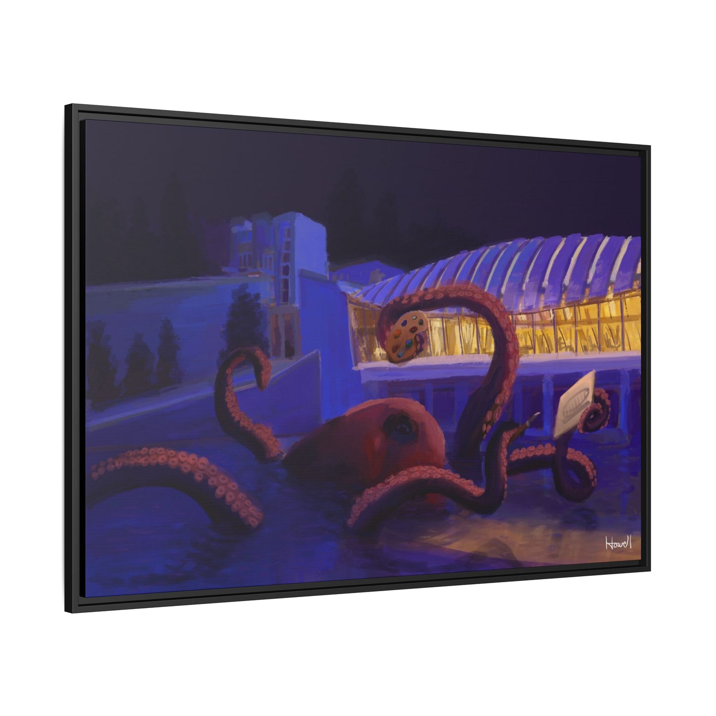 Crystal Bridges Kraken - Framed Giclée Canvas Print