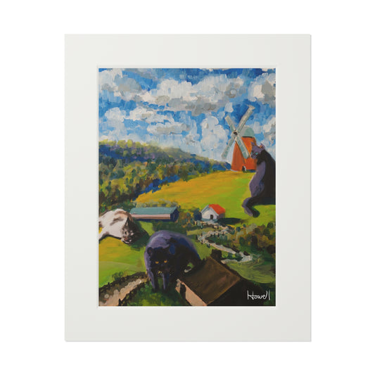 Isaac's Cats - Matted Fine Art Print
