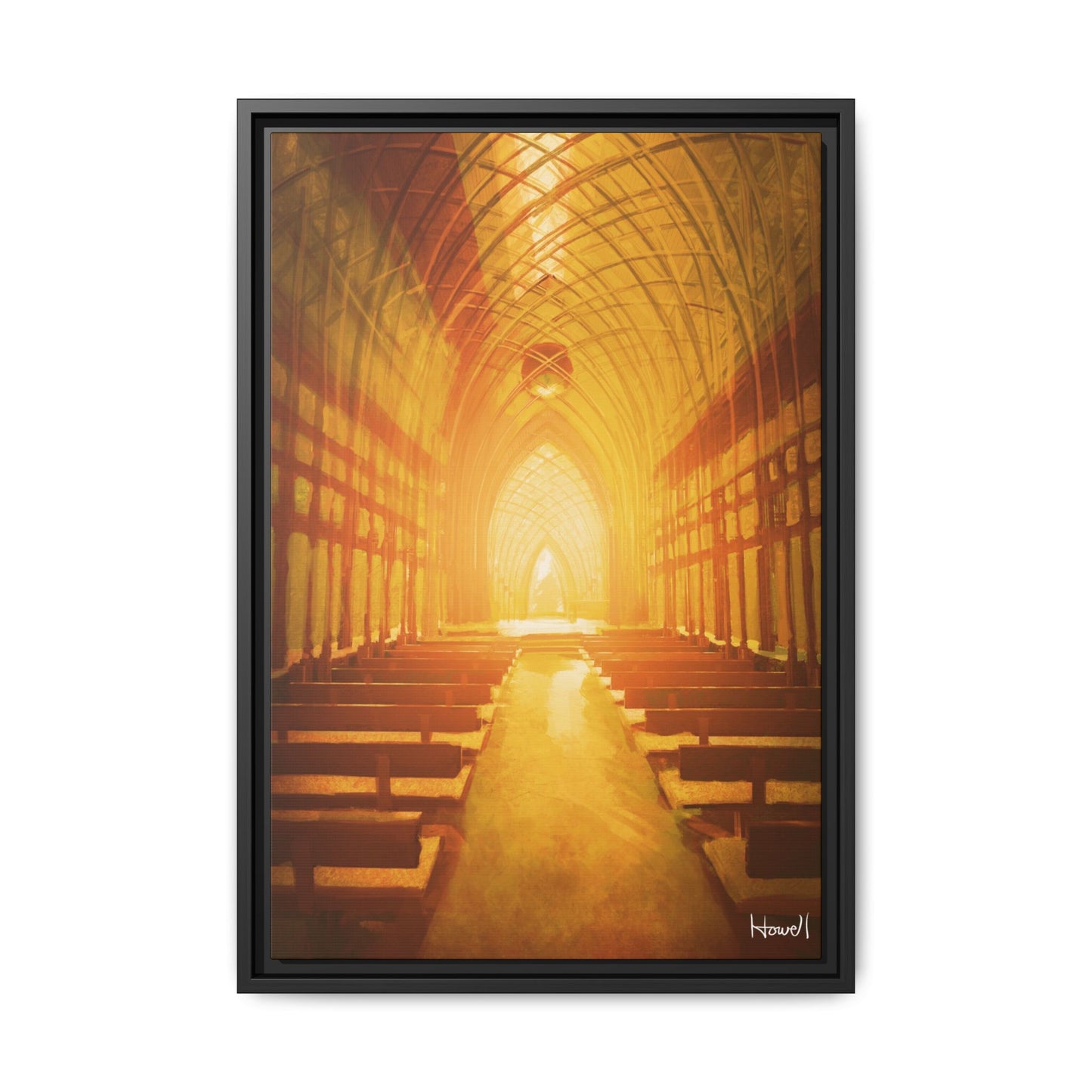 Golden Cooper Chapel - Framed Giclée Canvas Print
