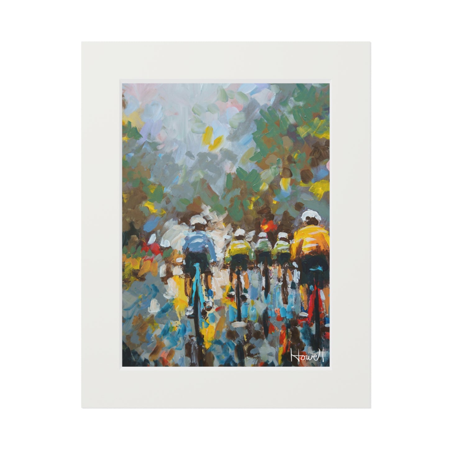 Road Bikes in the Rain II - Matted Fine Art Print