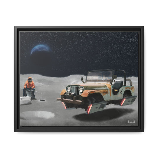 Ice Fishing on the Moon — giclée art print by Ozark Modern, view 2