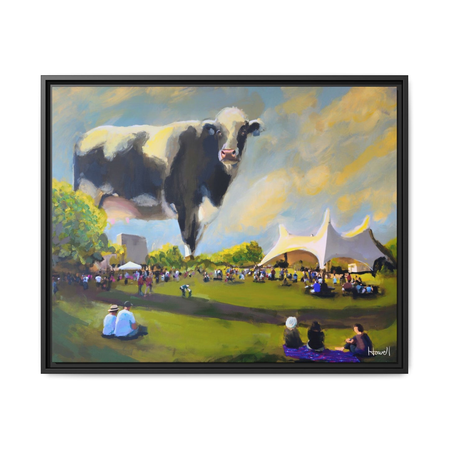 The Moo-mentary - Framed Giclée Canvas Print