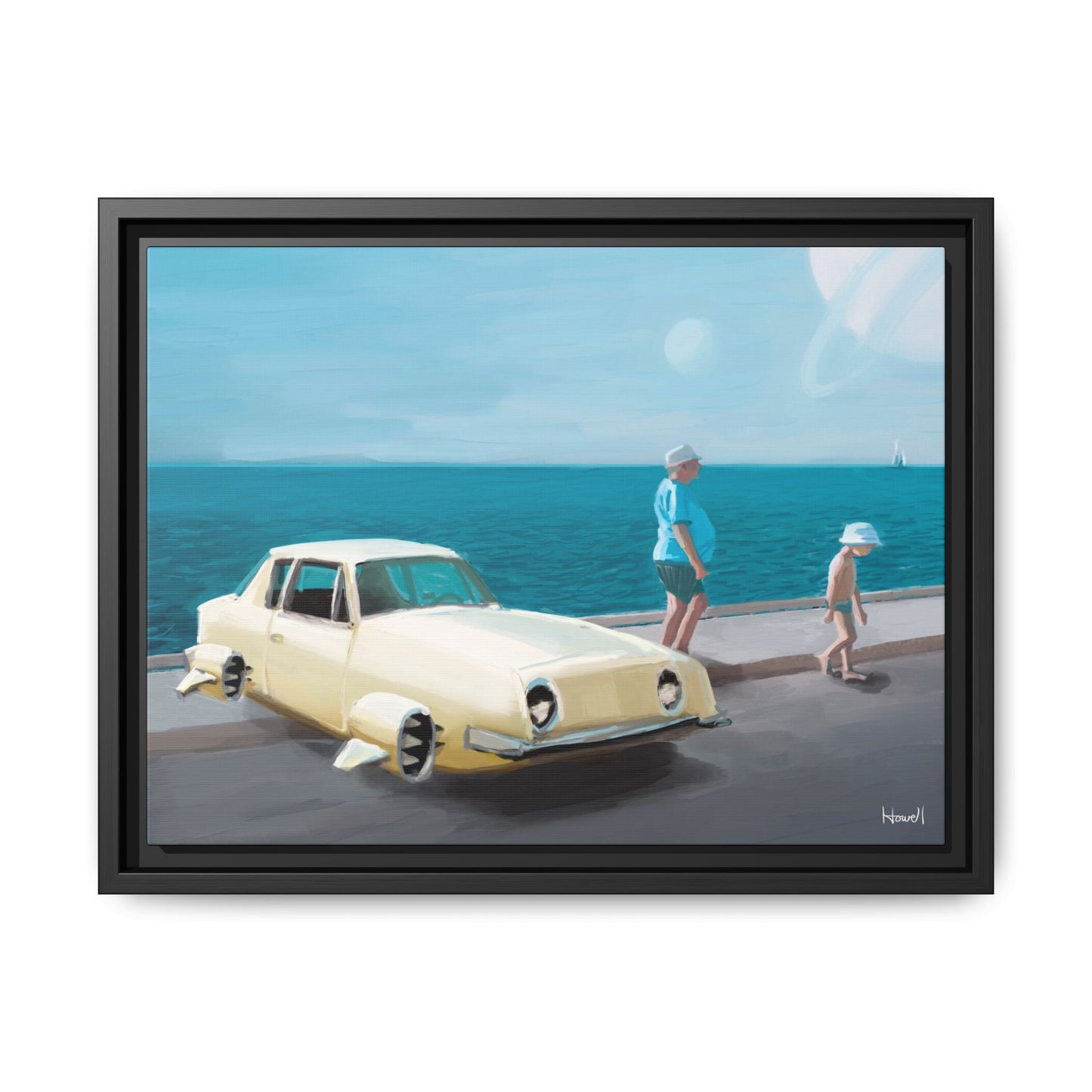 Boardwalk - Framed Giclée Canvas Print