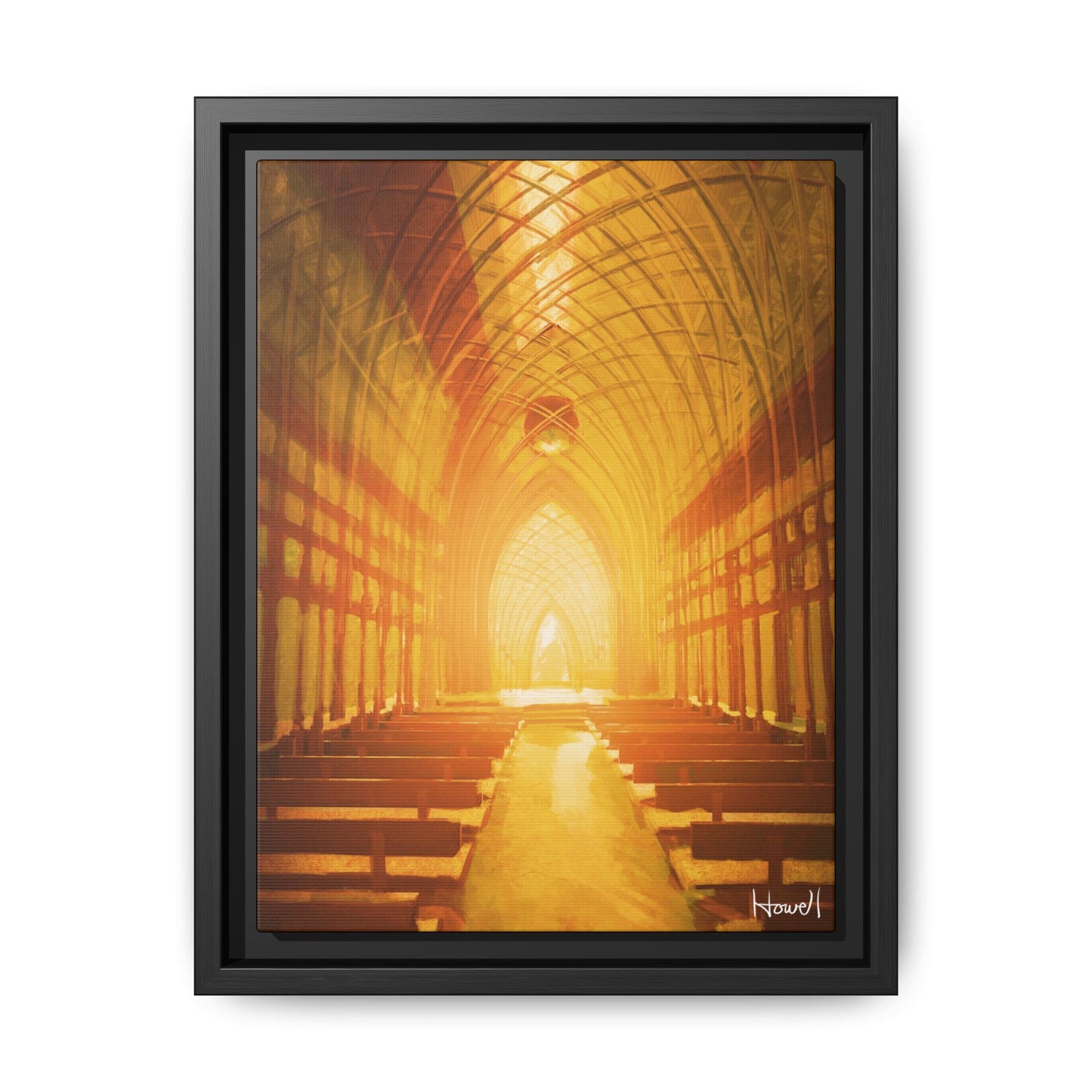 Golden Cooper Chapel - Framed Giclée Canvas Print