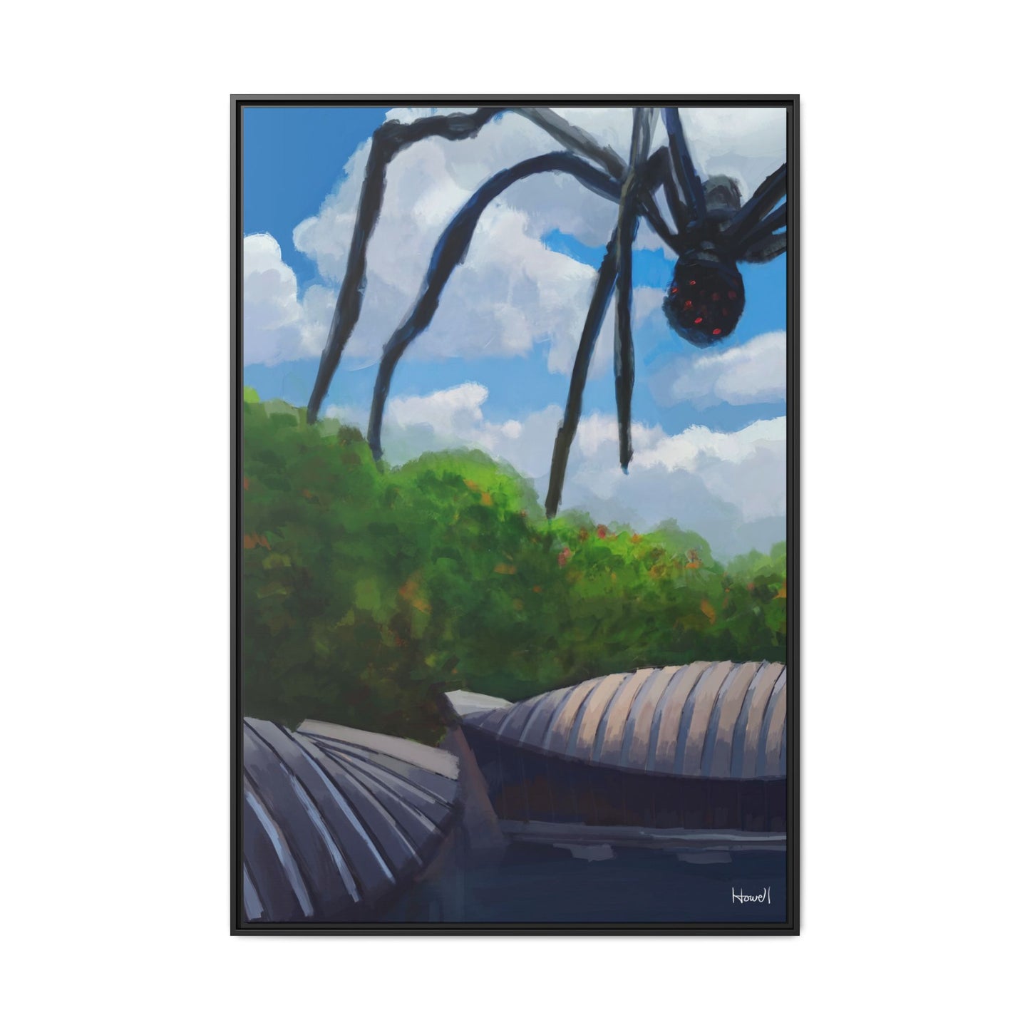 Crystal Bridges Visitor - Framed Giclée Canvas Print