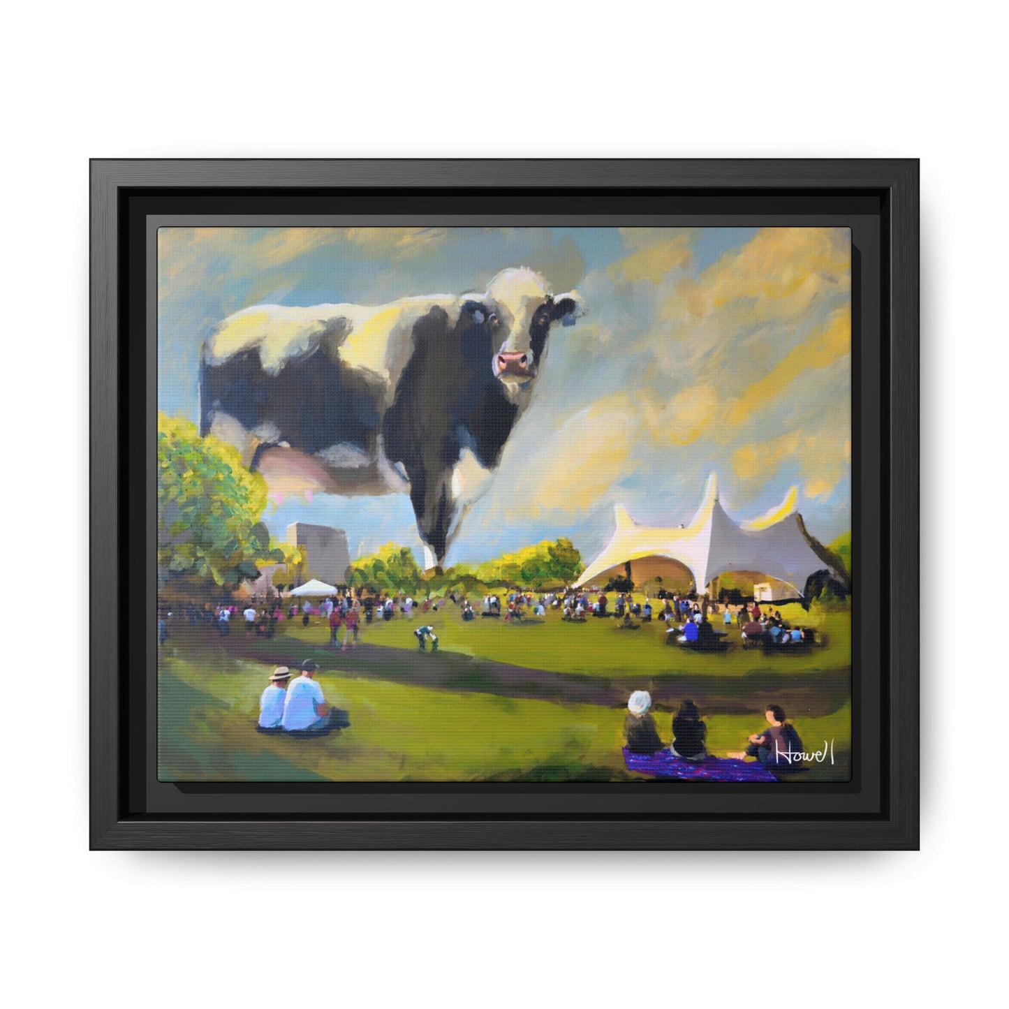 The Moo-mentary - Framed Giclée Canvas Print