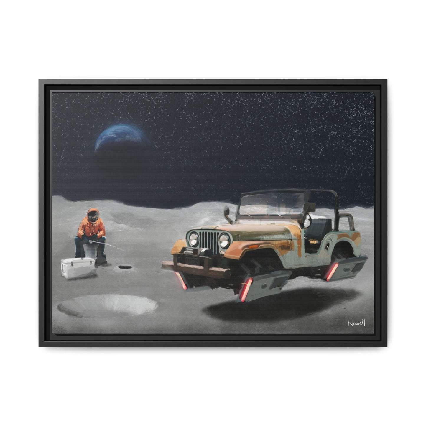 Ice Fishing on the Moon — giclée art print by Ozark Modern, view 5