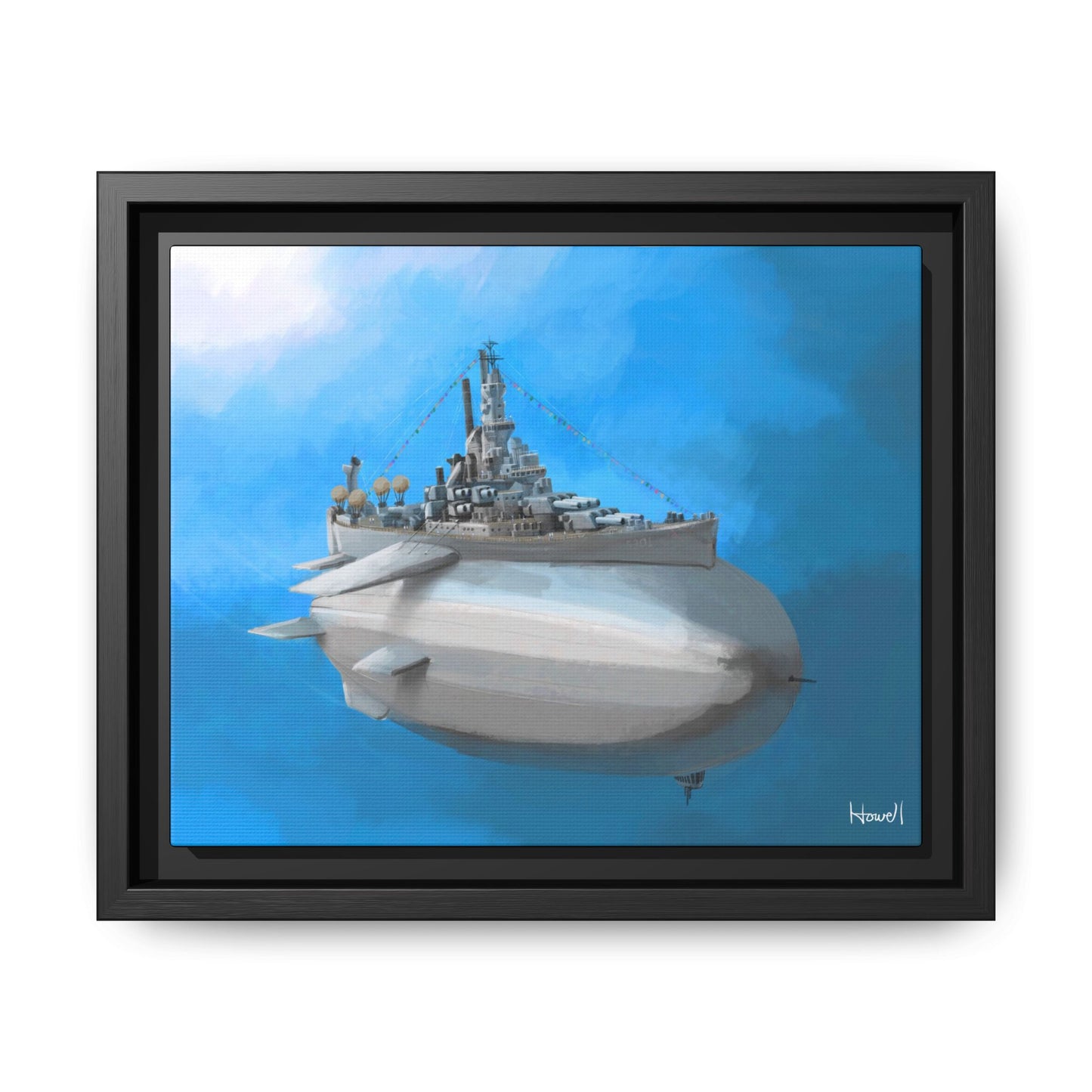 Battle Blimp - Framed Giclée Canvas Print
