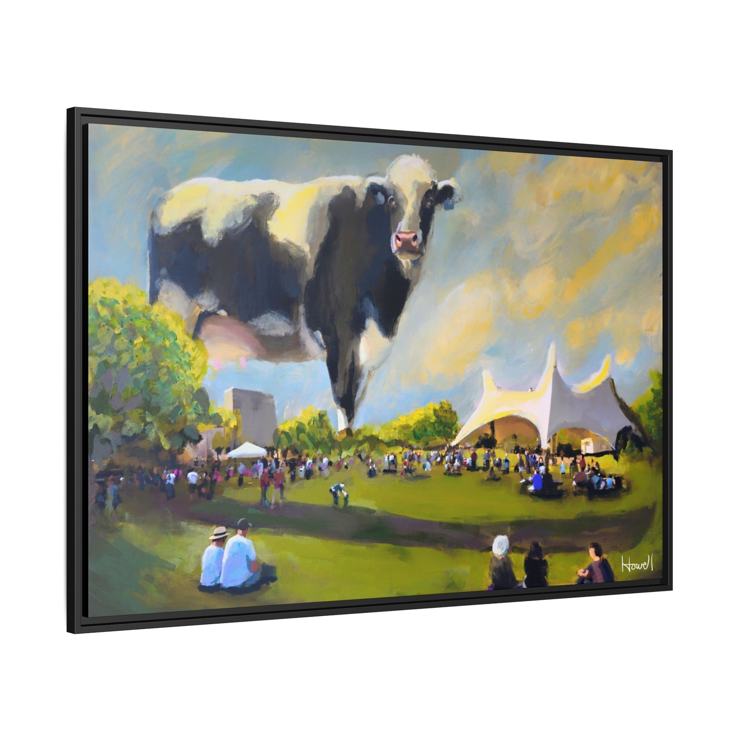 The Moo-mentary - Framed Giclée Canvas Print