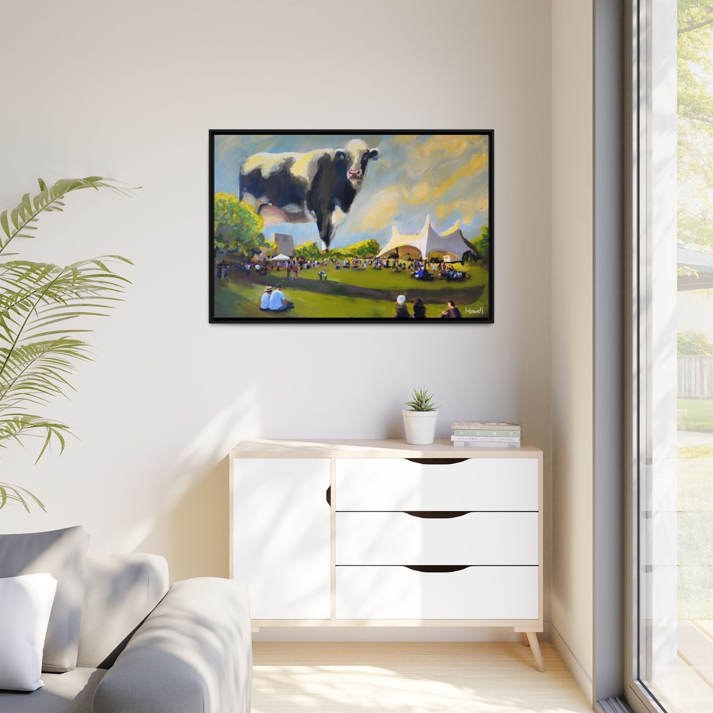 The Moo-mentary - Framed Giclée Canvas Print