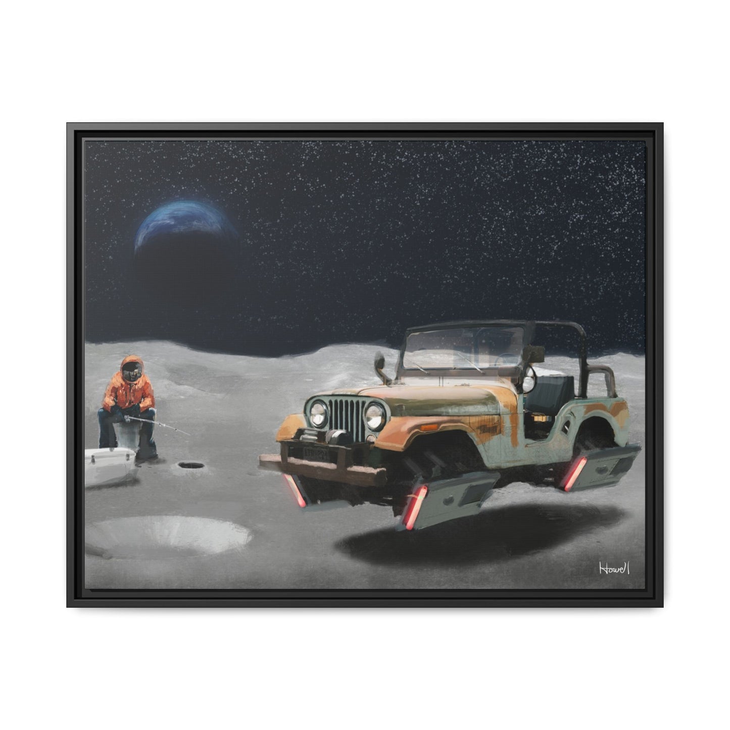 Ice Fishing on the Moon — giclée art print by Ozark Modern, view 6