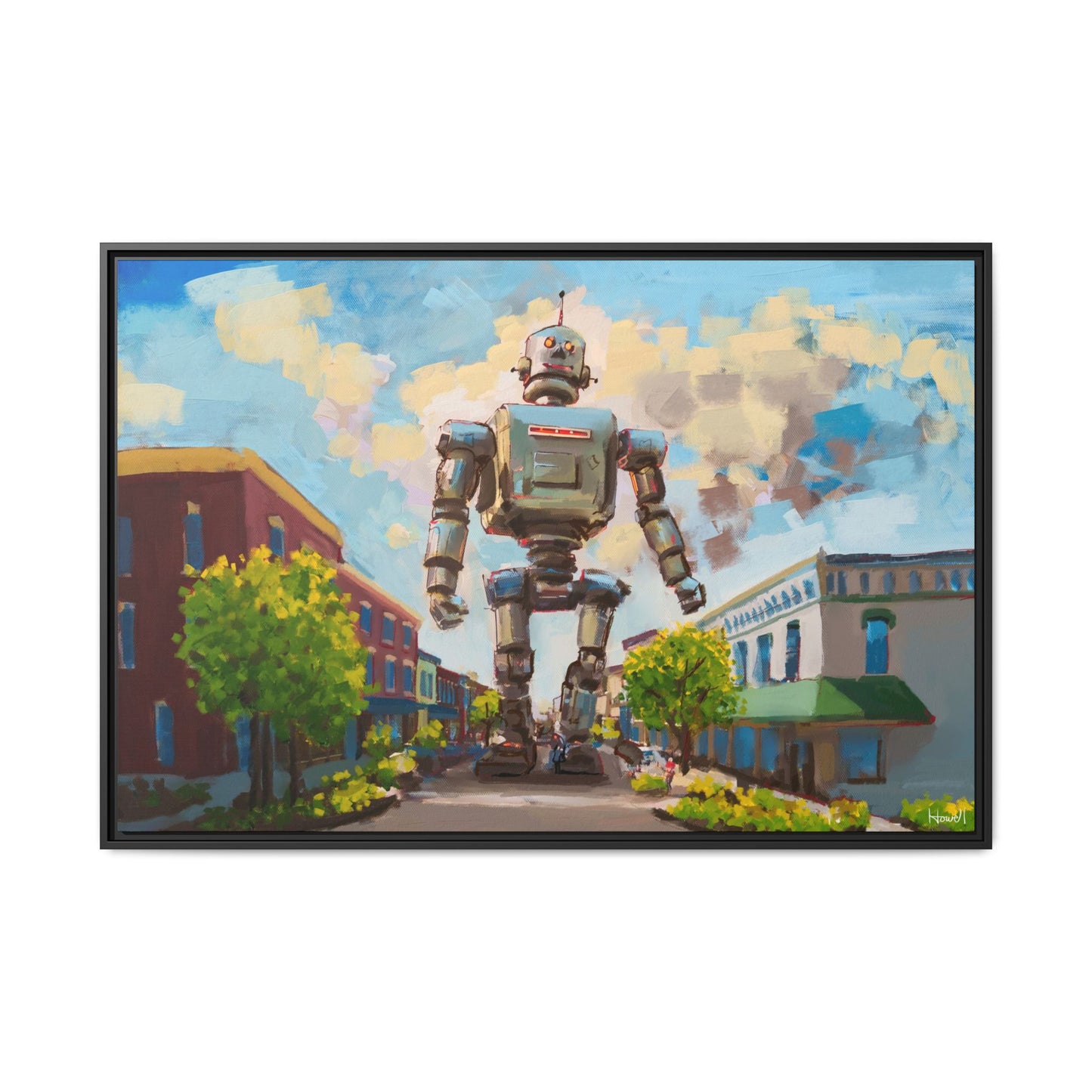 Rogers Robot - Framed Giclée Canvas Print