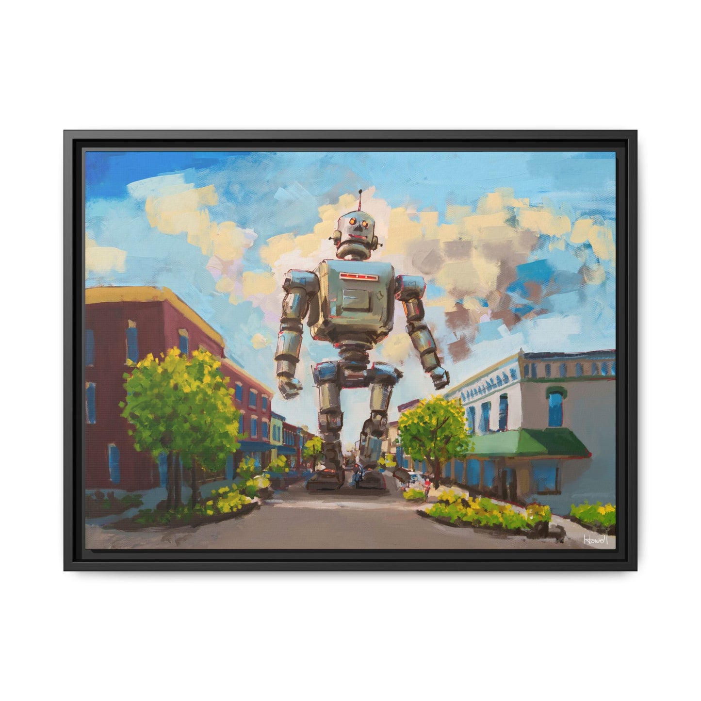 Rogers Robot - Framed Giclée Canvas Print
