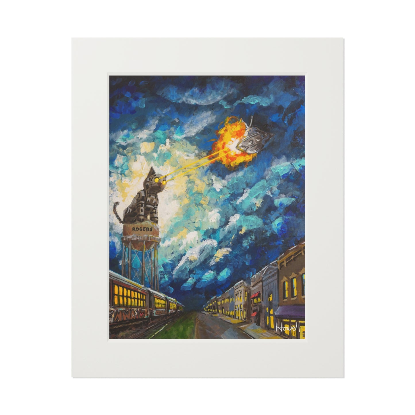 Rogers Laser Cat - Matted Fine Art Print