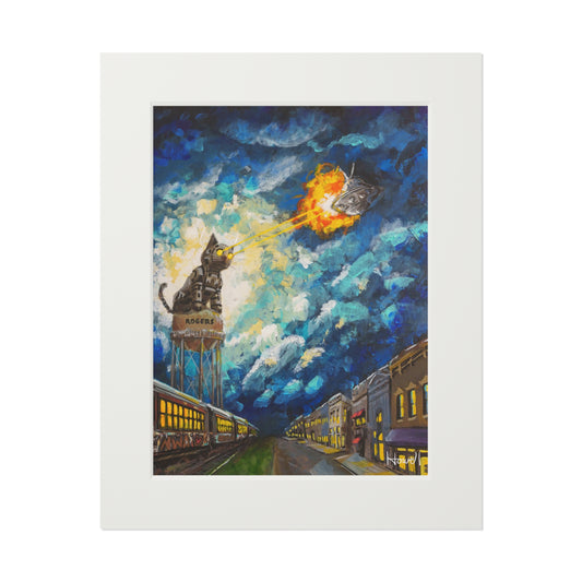 Rogers Laser Cat - Matted Fine Art Print