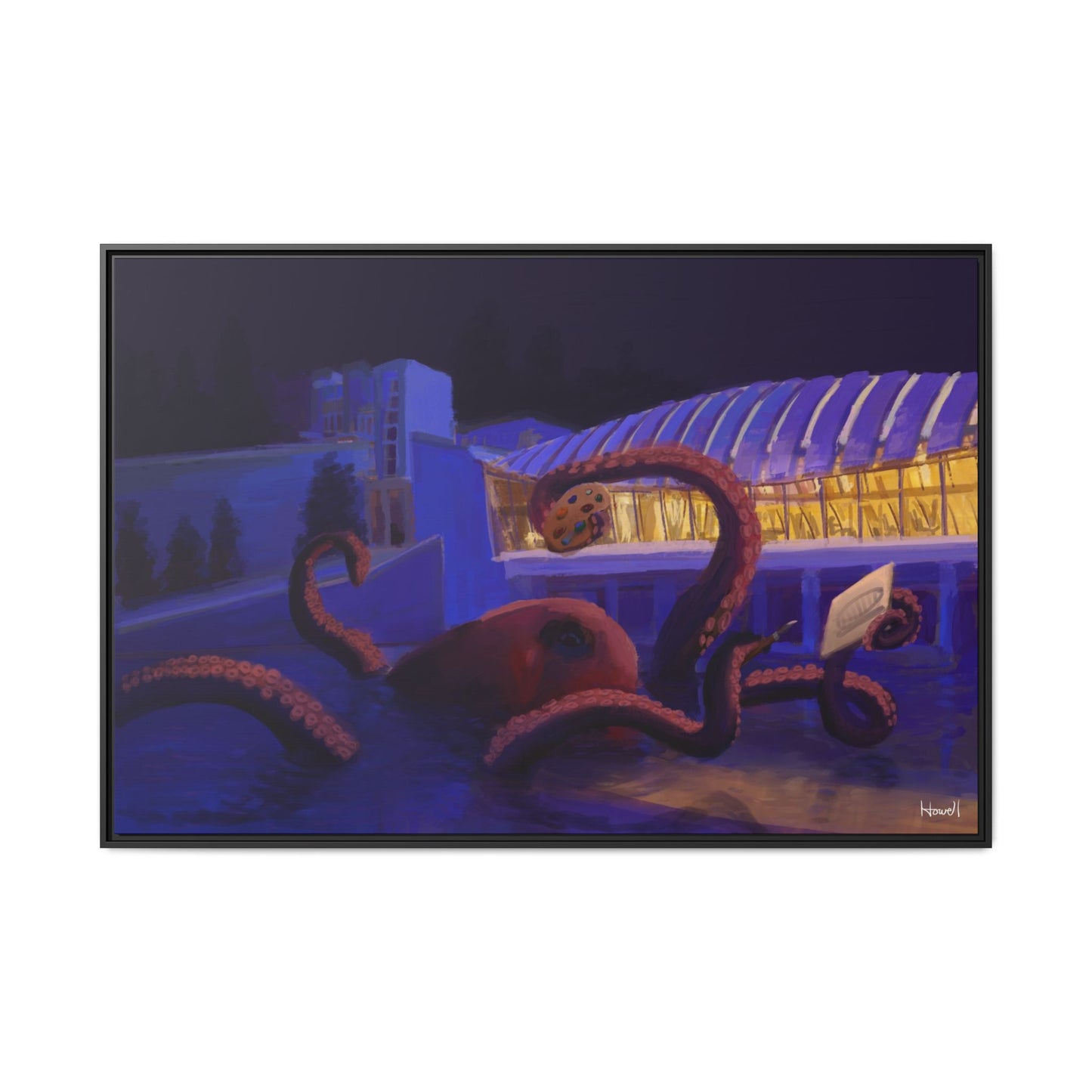 Crystal Bridges Kraken - Framed Giclée Canvas Print