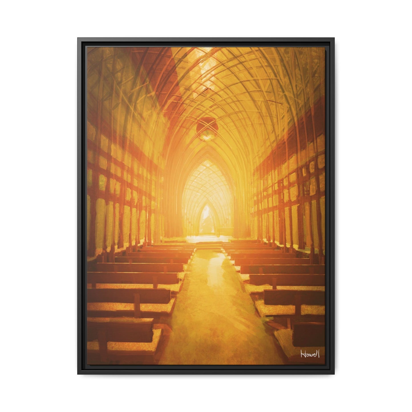 Golden Cooper Chapel - Framed Giclée Canvas Print