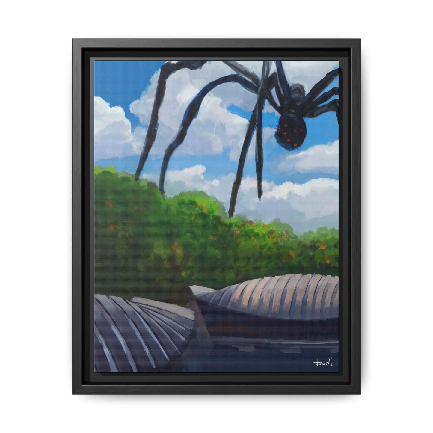 Crystal Bridges Visitor - Framed Giclée Canvas Print