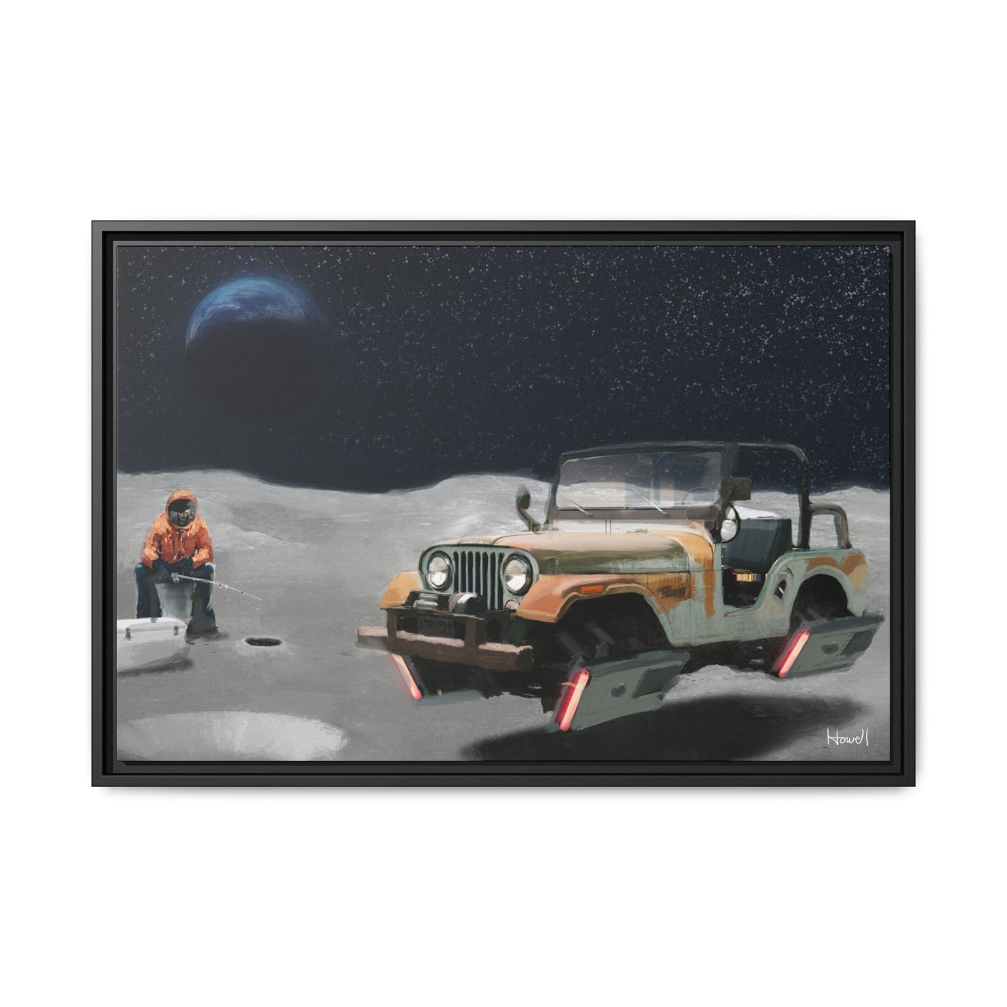 Ice Fishing on the Moon — giclée art print by Ozark Modern
