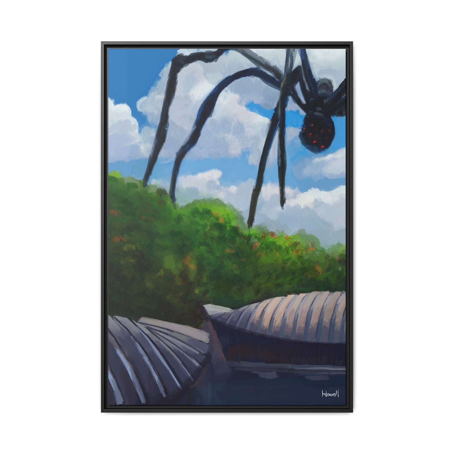 Crystal Bridges Visitor - Framed Giclée Canvas Print