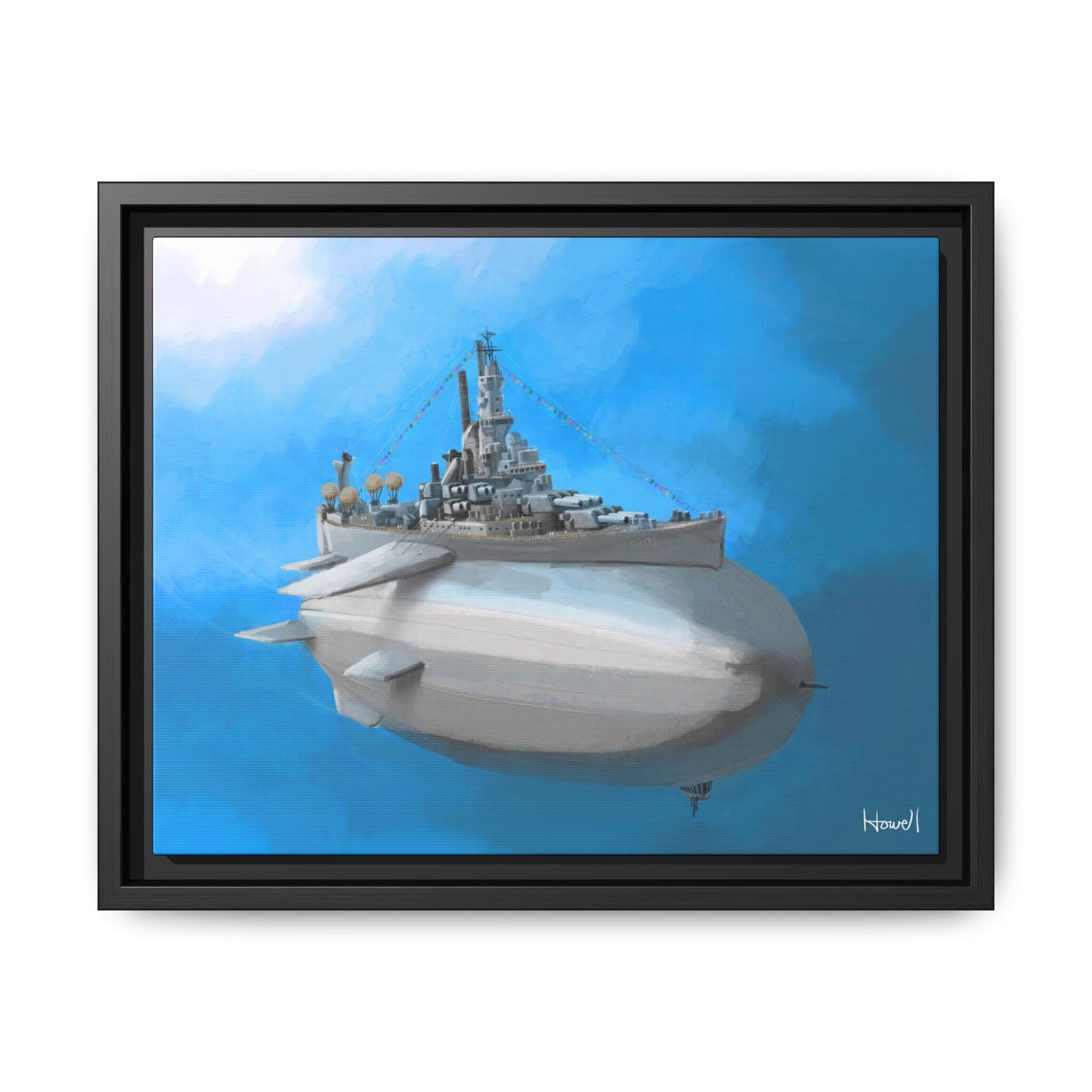 Battle Blimp - Framed Giclée Canvas Print