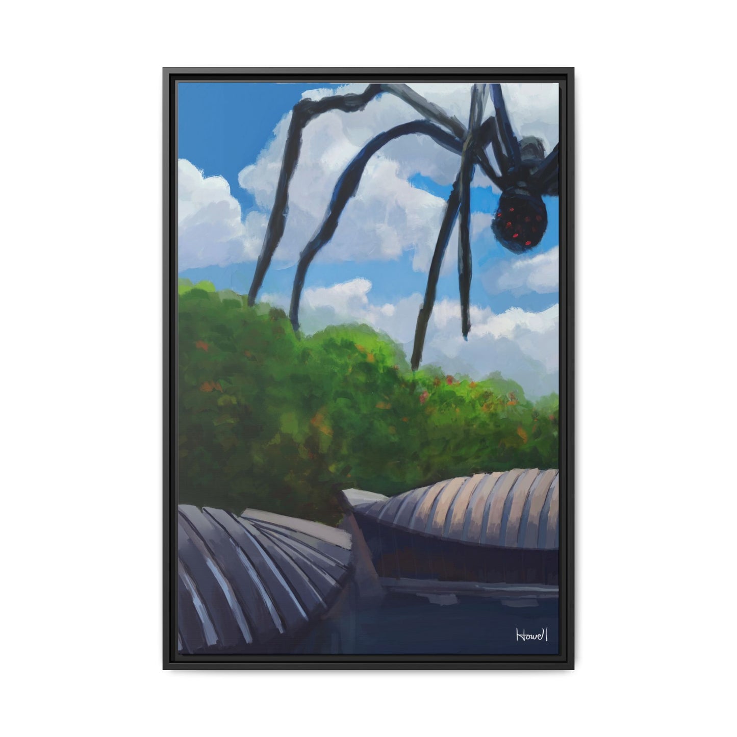 Crystal Bridges Visitor - Framed Giclée Canvas Print