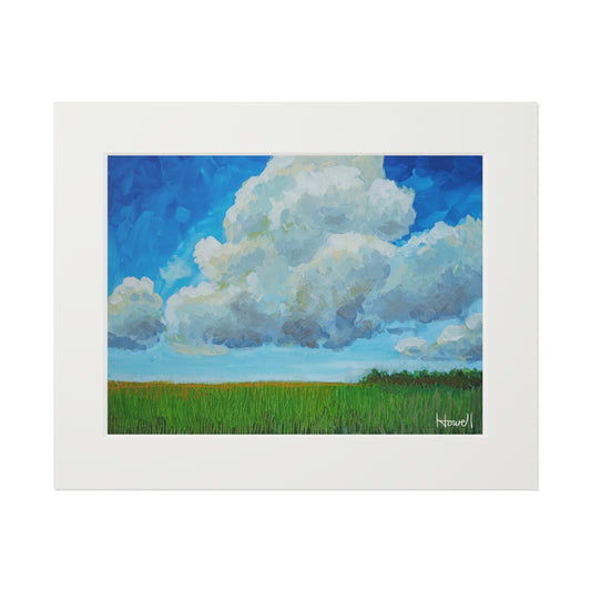 Clouds Over Fields - Matted Fine Art Print