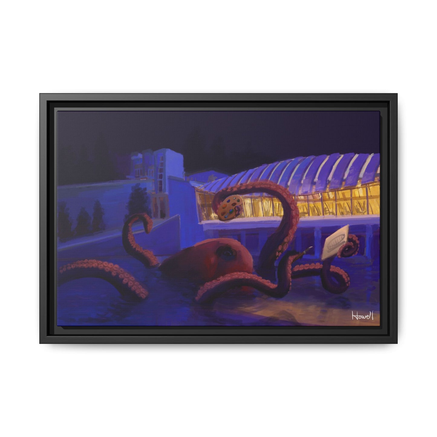 Crystal Bridges Kraken - Framed Giclée Canvas Print