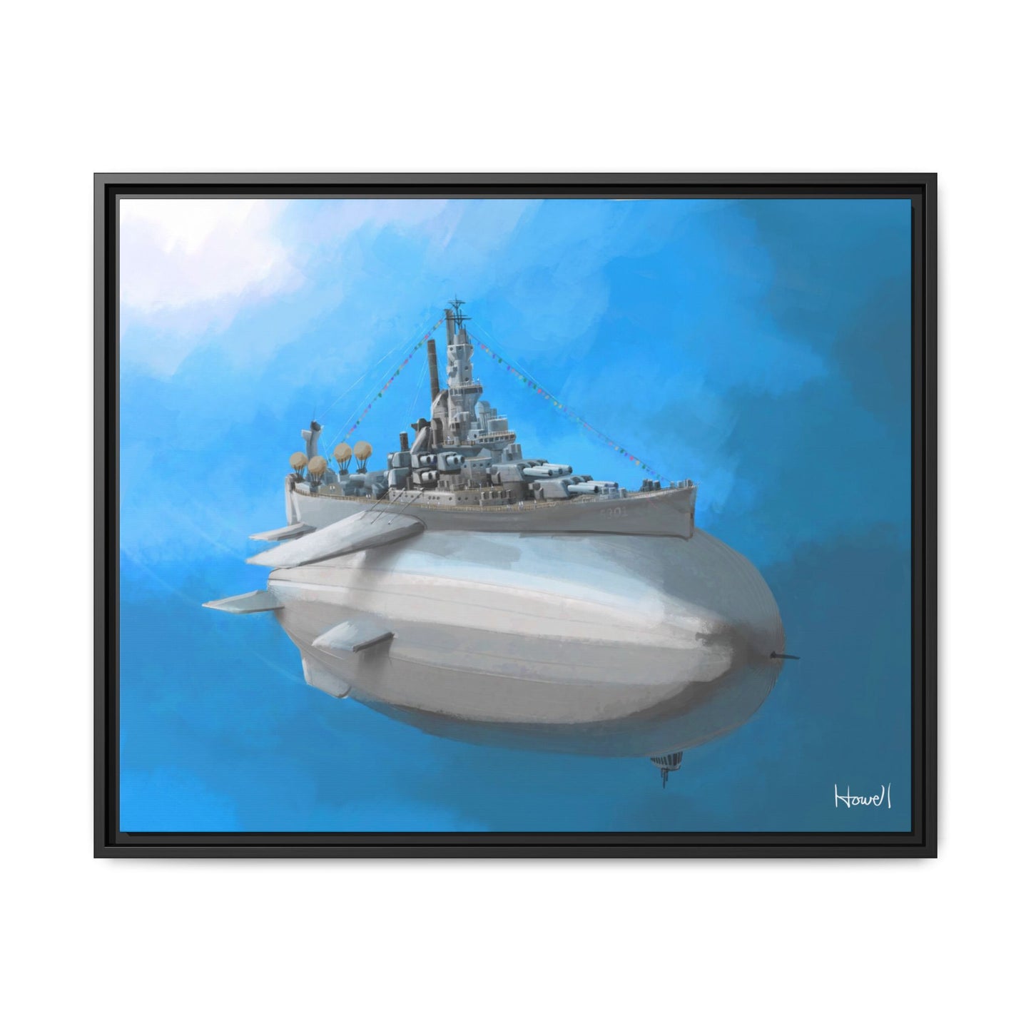 Battle Blimp - Framed Giclée Canvas Print