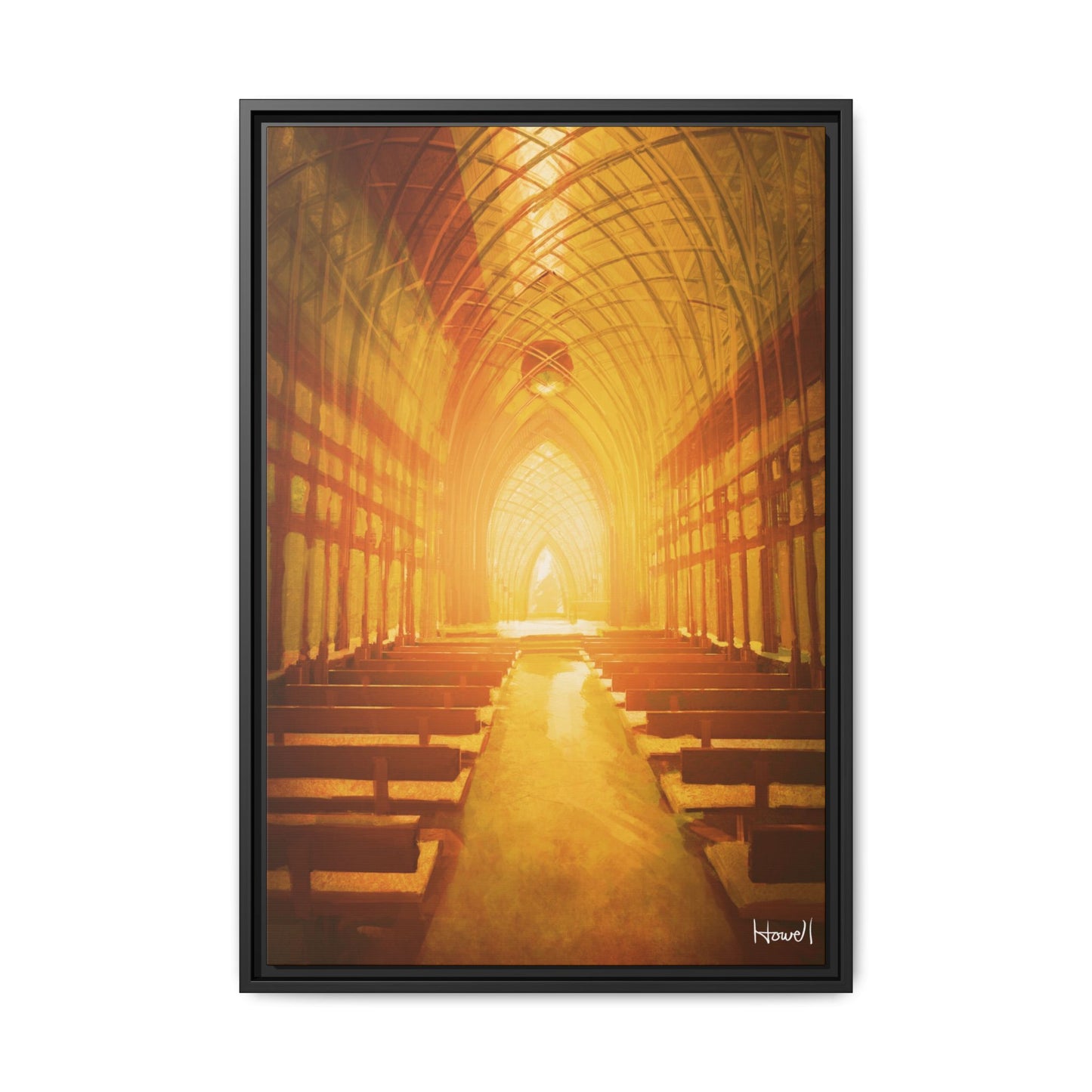 Golden Cooper Chapel - Framed Giclée Canvas Print