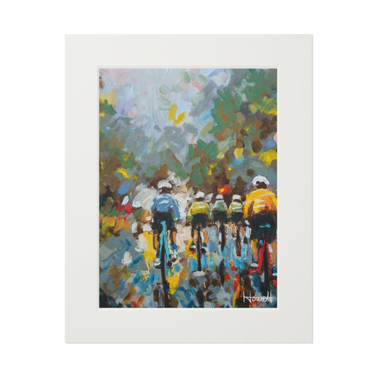 Road Bikes in the Rain II - Matted Fine Art Print
