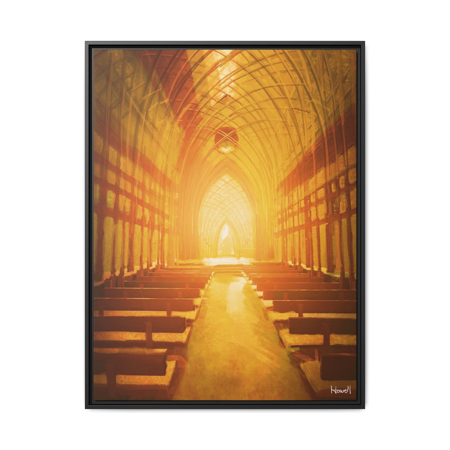 Golden Cooper Chapel - Framed Giclée Canvas Print