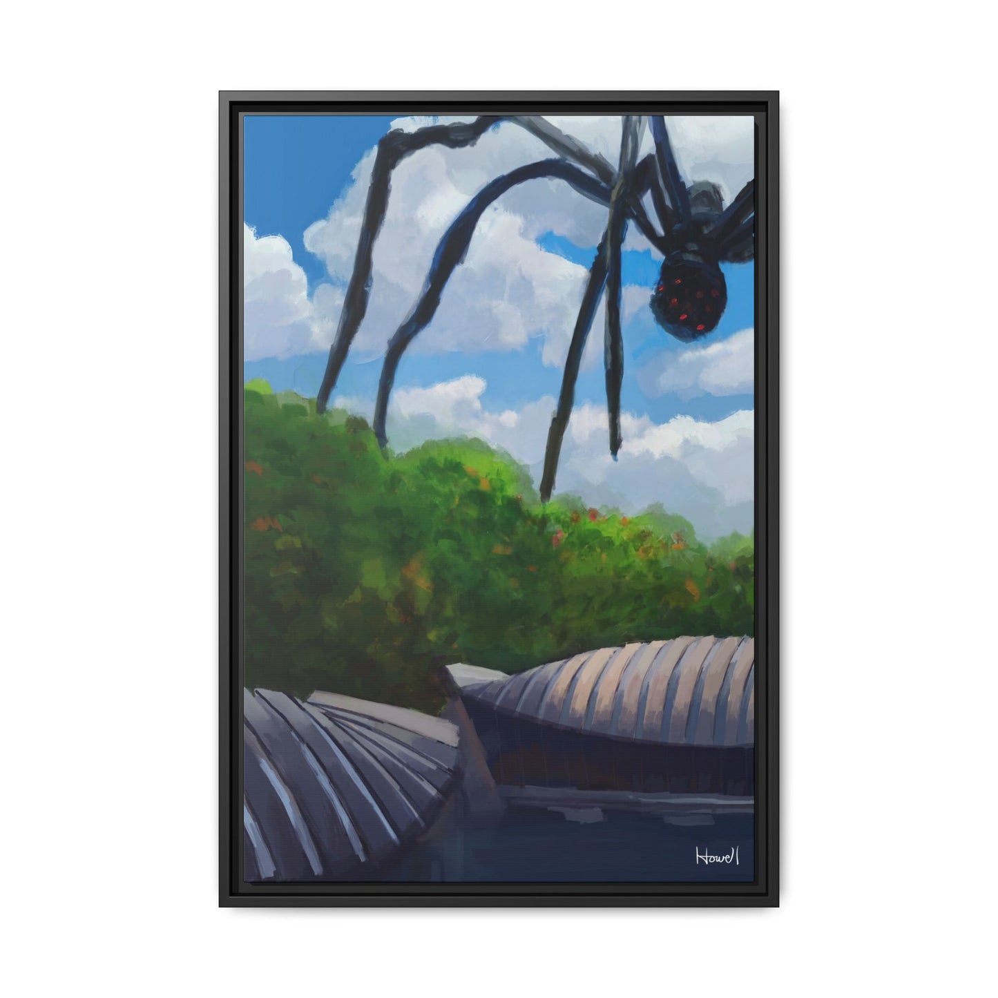 Crystal Bridges Visitor - Framed Giclée Canvas Print