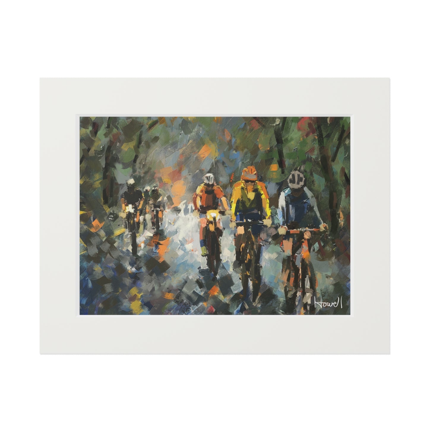 Road Bikes in the Rain 7 - Matted Fine Art Print