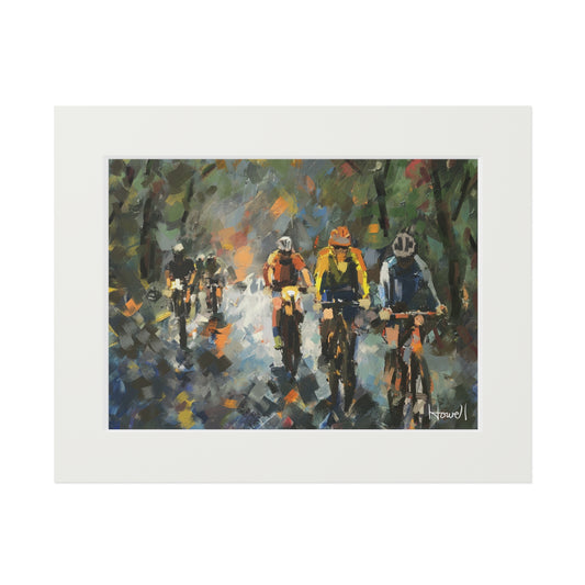 Road Bikes in the Rain 7 - Matted Fine Art Print