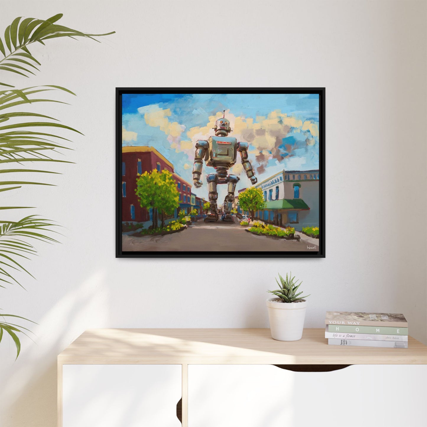 Rogers Robot - Framed Giclée Canvas Print