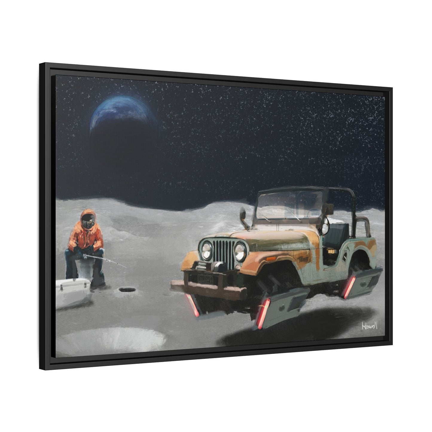 Ice Fishing on the Moon — giclée art print by Ozark Modern, view 8