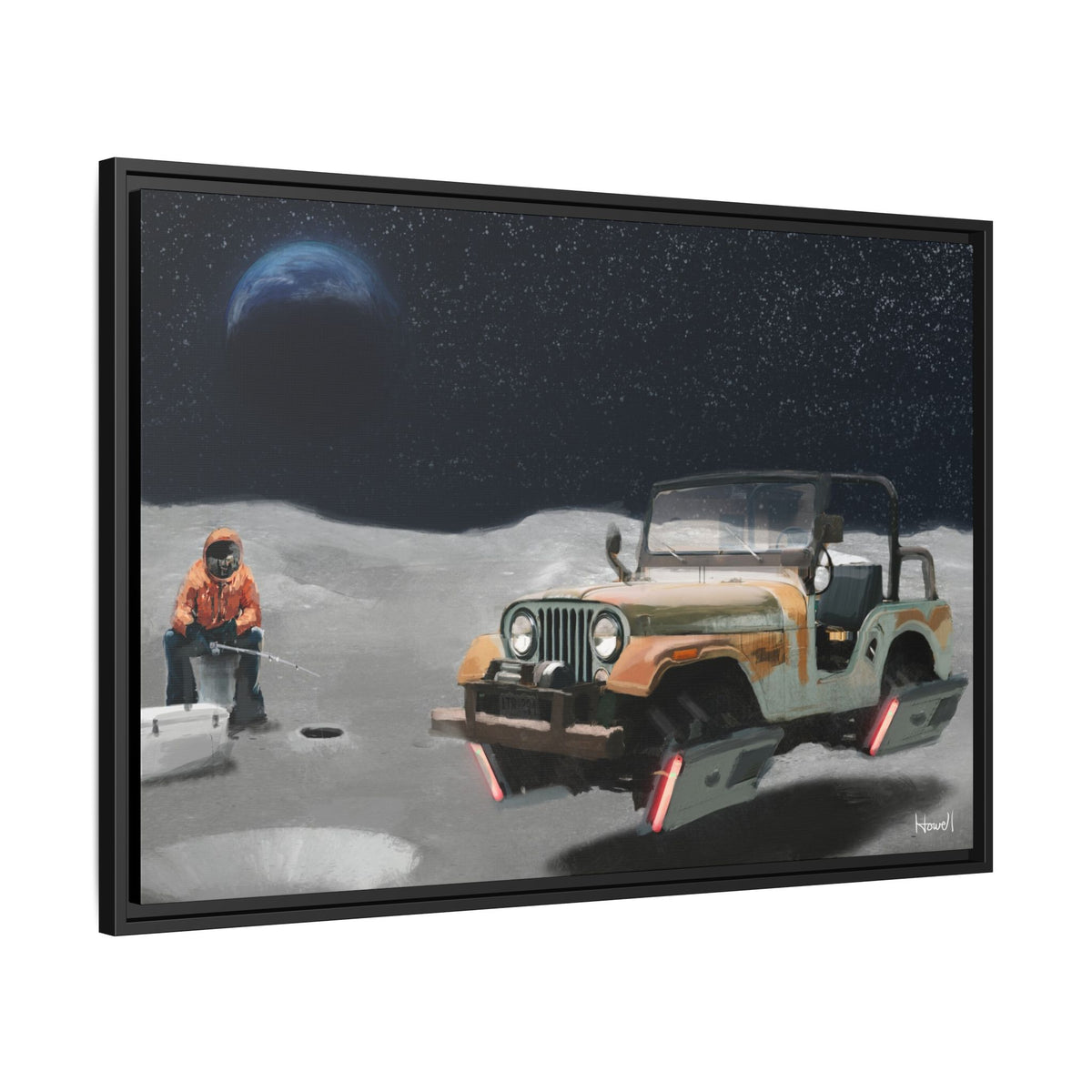 Ice Fishing on the Moon — giclée art print by Ozark Modern, view 8
