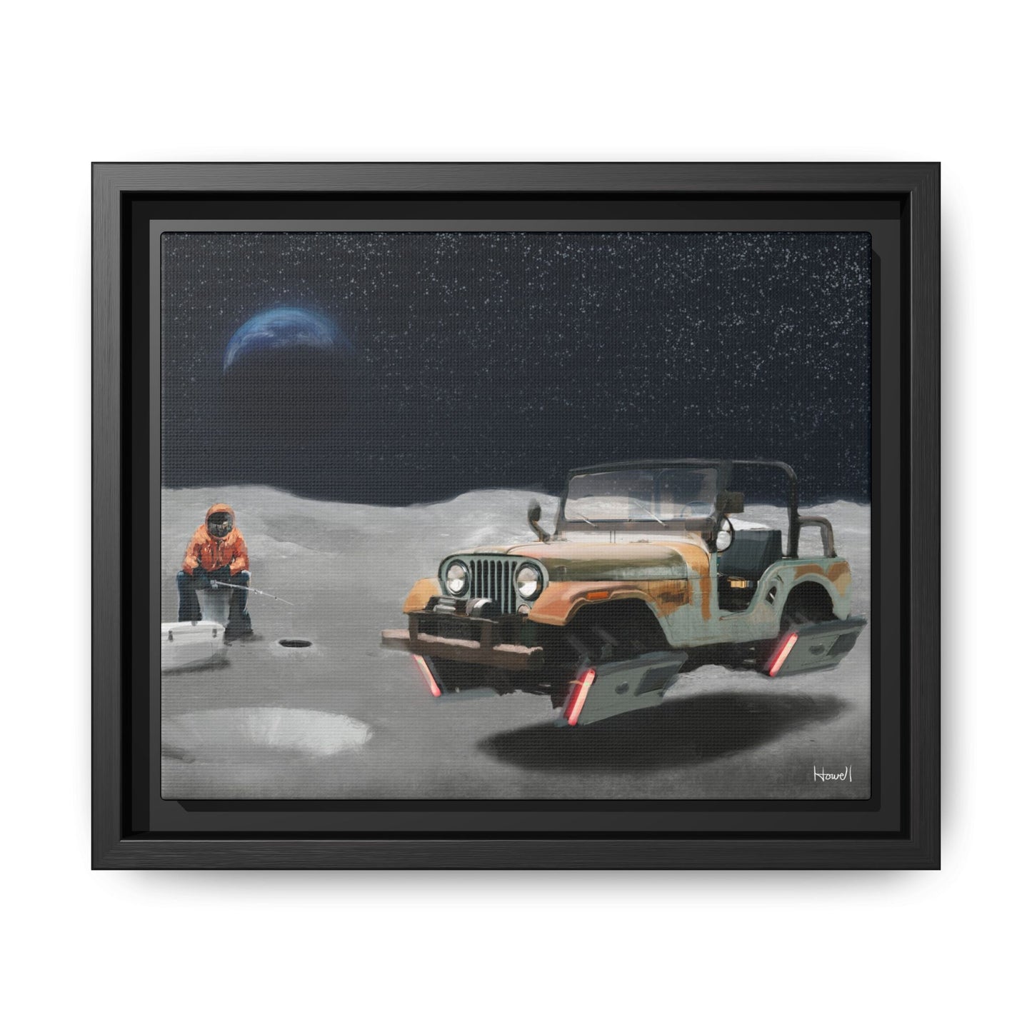 Ice Fishing on the Moon — giclée art print by Ozark Modern, view 7