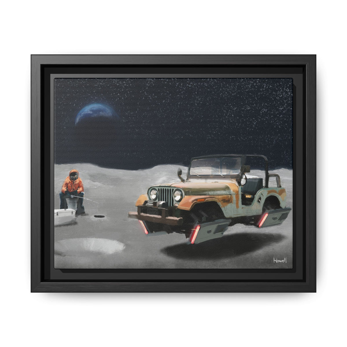 Ice Fishing on the Moon — giclée art print by Ozark Modern, view 7