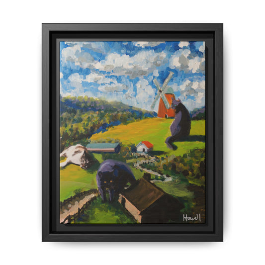 Isaac's Cats - Framed Giclée Canvas Print
