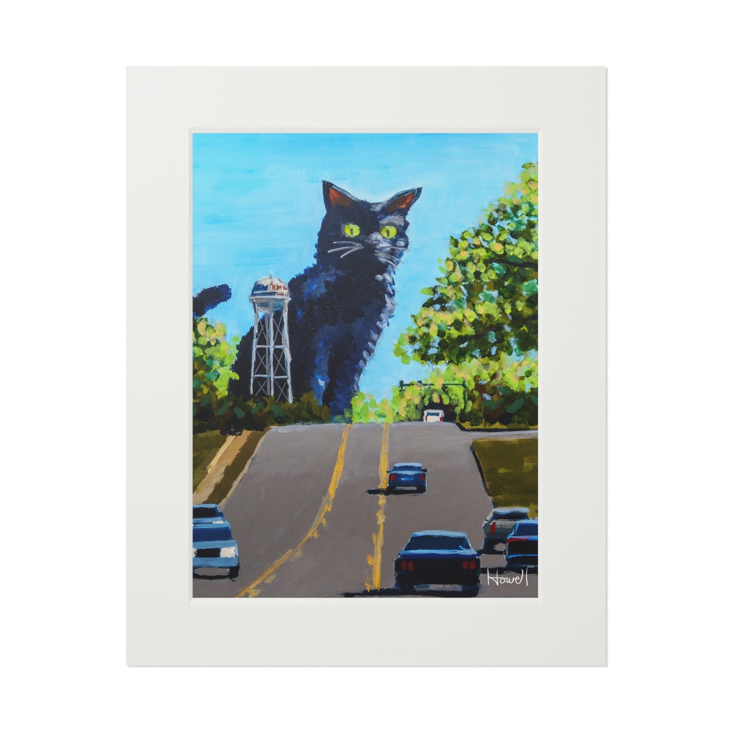 Water Tower Cat - Matted Fine Art Print