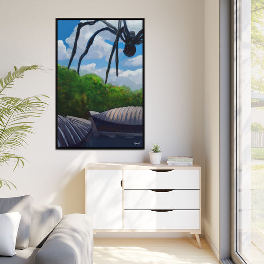 Crystal Bridges Visitor - Framed Giclée Canvas Print