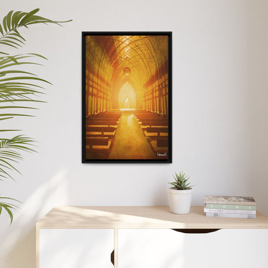 Golden Cooper Chapel - Framed Giclée Canvas Print